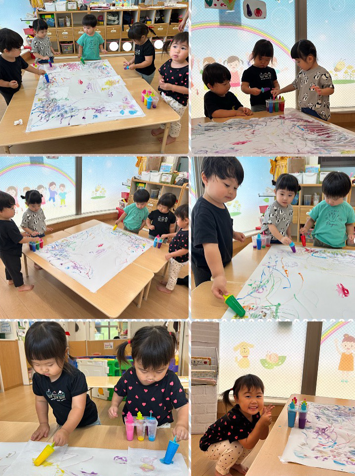 あいみーBelle鹿島田保育園 お絵描き＆氷遊び