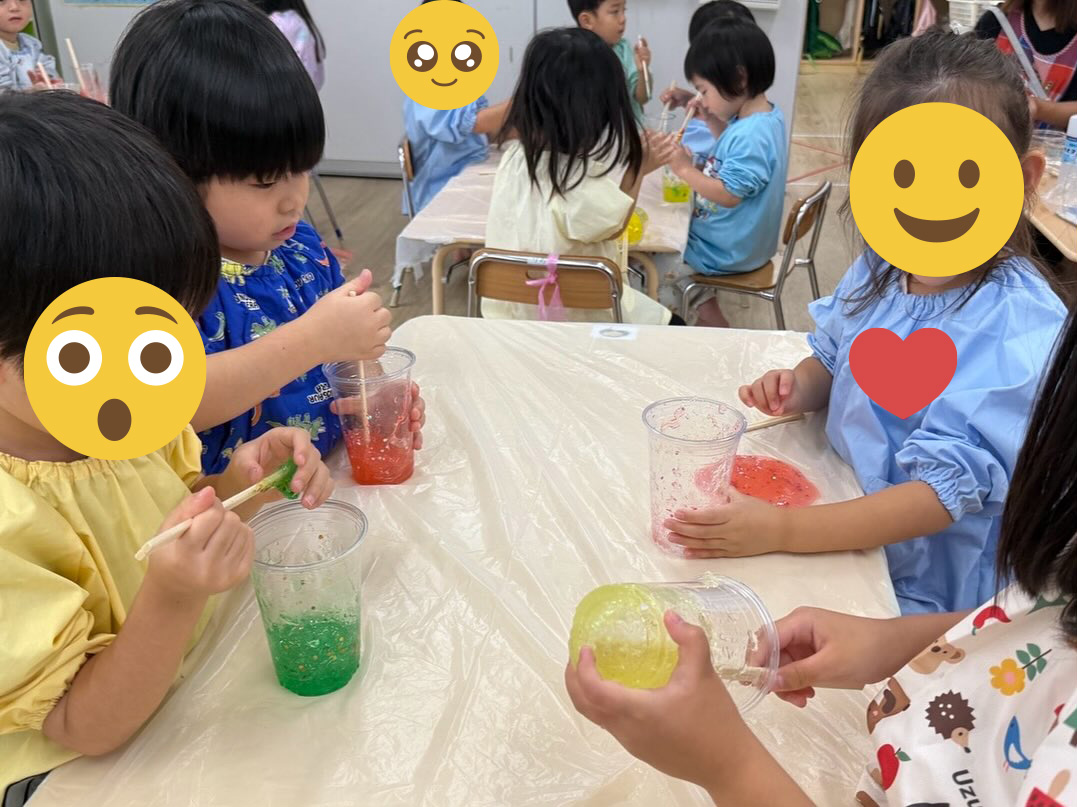 あいみー溝口保育園 3.4.5歳児　手作りスライム遊び
