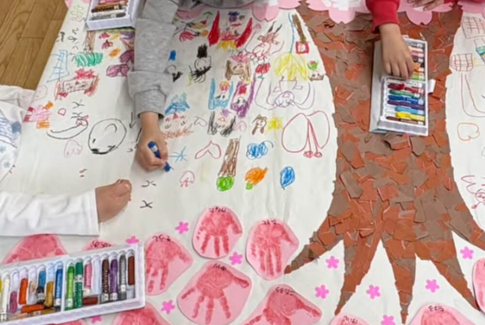あいみー平間保育園 桜の木の製作