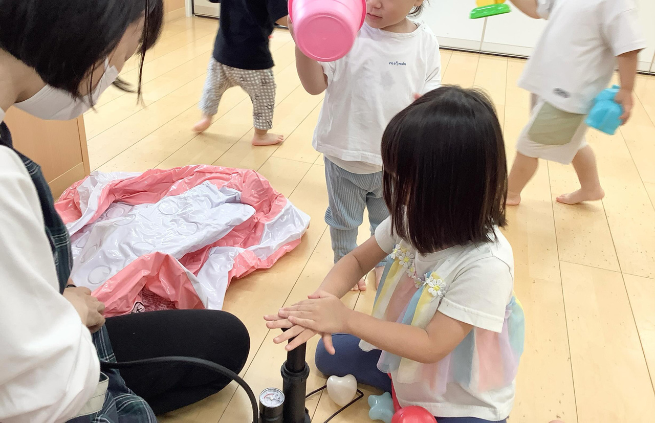 あいみーBelle新梶ヶ谷保育園 水遊びのじゅんび