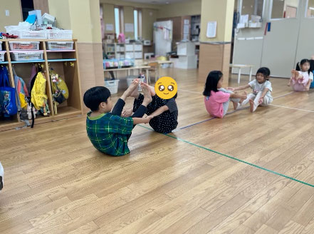 あいみー平間保育園 組体操の練習