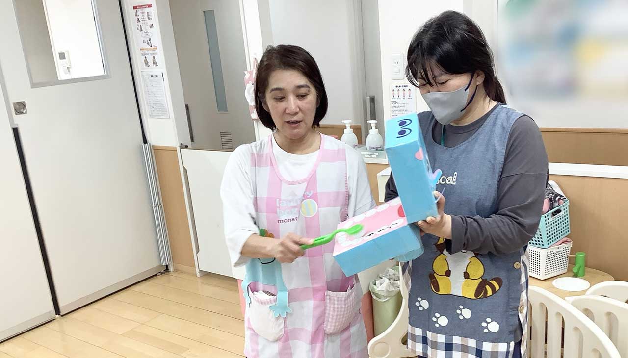 BabyインターナショナルあいみーBelle新梶ヶ谷保育園 はみがき指導